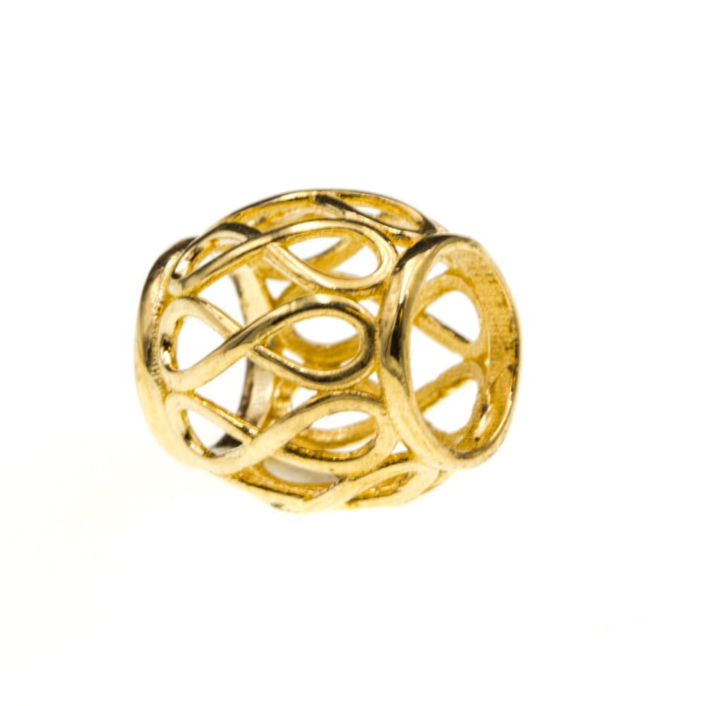 Zawieszka złota do bransoletki przewlekana ażurowa ZZ6596