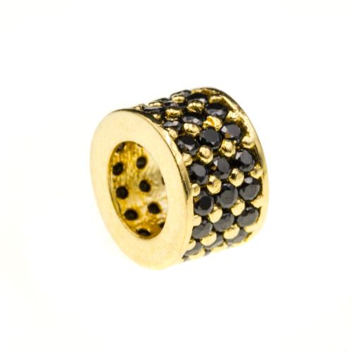 Zawieszka koralik beads do bransoletki z czarnymi cyrkoniami ZZ6593.jpg