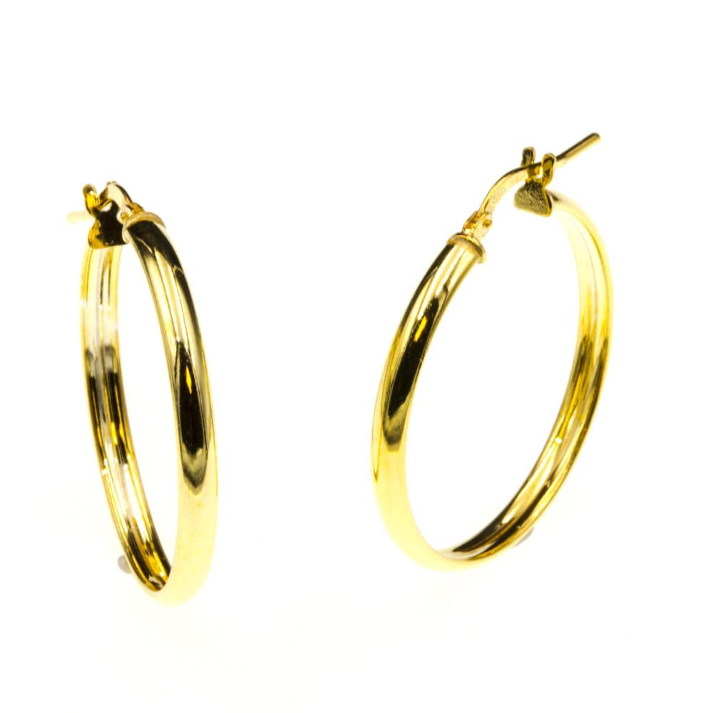 Kolczyki srebrne koła pozłacane śr.30 mm SK6518