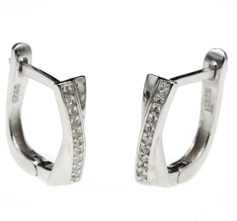 Kolczyki srebrne z cyrkoniami angielskie zapięcie damskie SK6836