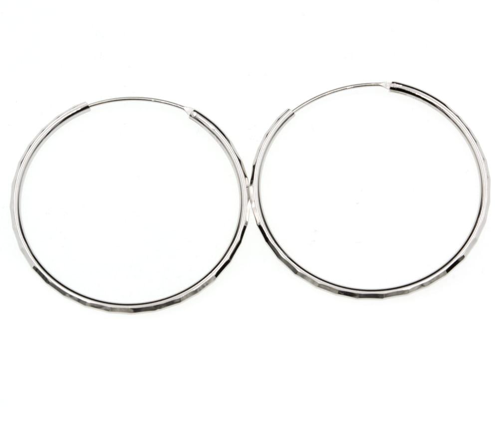 Kolczyki srebrne koła diamentowane błyszczące 40mm SK6908