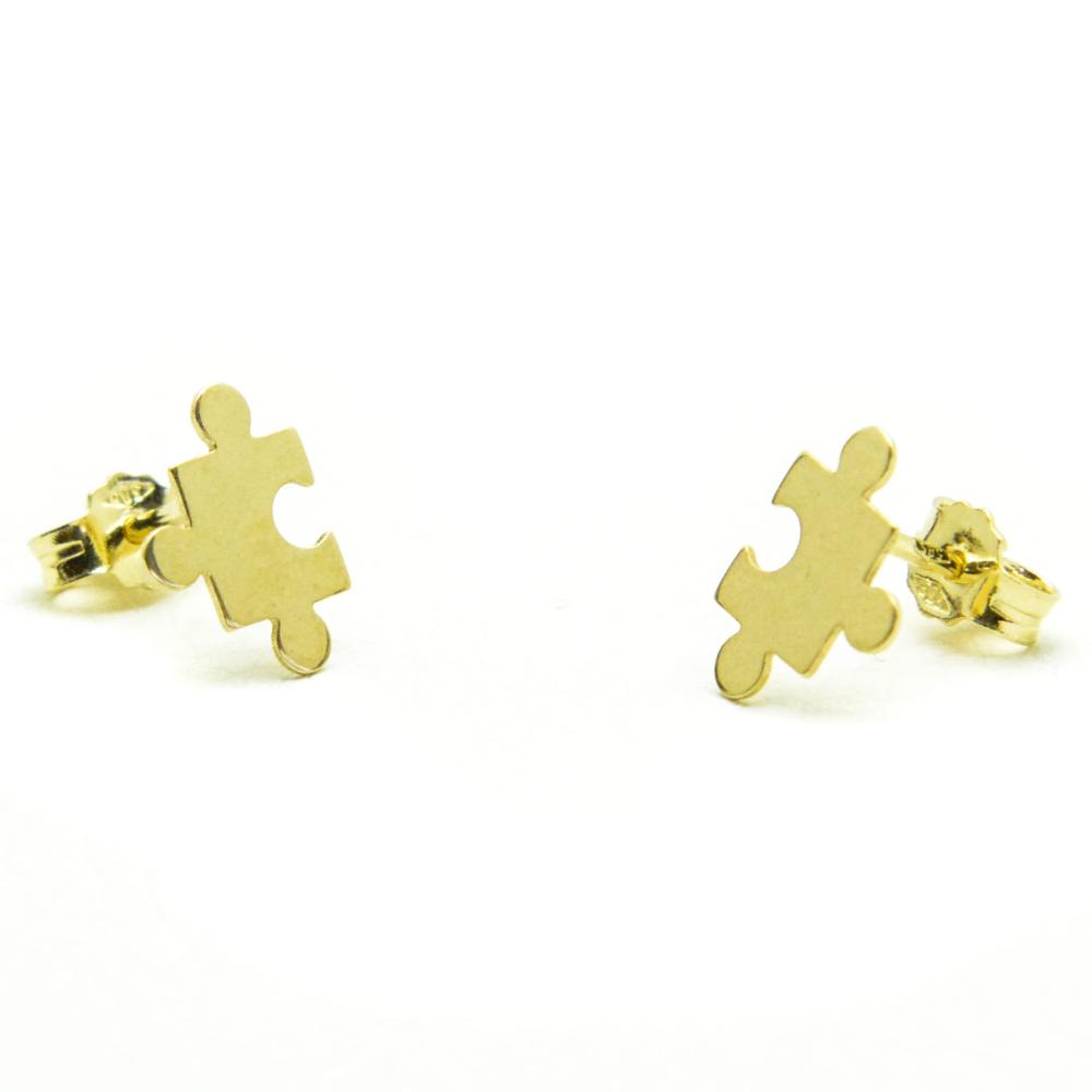 Kolczyki złote puzzle na sztyfcie ZK0379