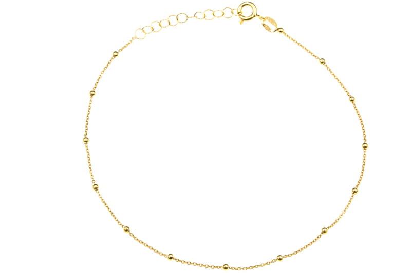 Bransoletka srebrna pozłacana na nogę SBN9746