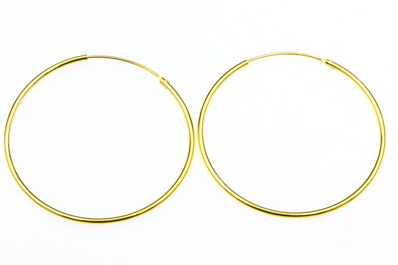 Kolczyki srebrne pozłacane koła 4cm SK10283