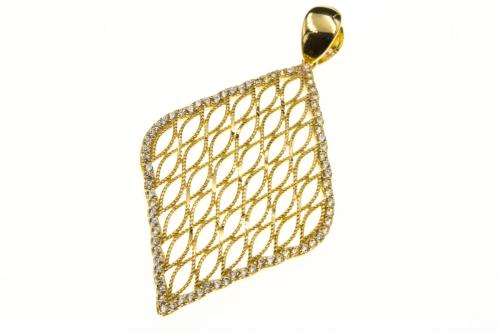 Zawieszka złota bardzo elegancka romb z cyrkoniami diamentowana ZZ12810.jpg