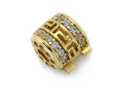 Zawieszka złota do bransoletki beads z cyrkoniami ZZ12821.jpg