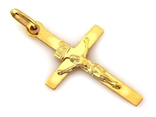 Zawieszka złota pr. 585 krzyż z wizerunkiem blaszka ZZ13454.jpg