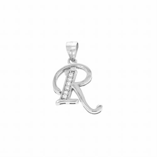 Zawieszka srebrna pr. 925 literka litera R z cyrkoniami SZ13537.jpg