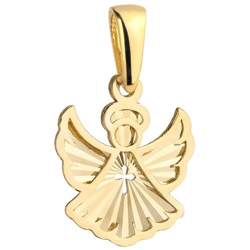Zawieszka złota 585 14 karat aniołek z krzyżykiem ZZ14154.jpg