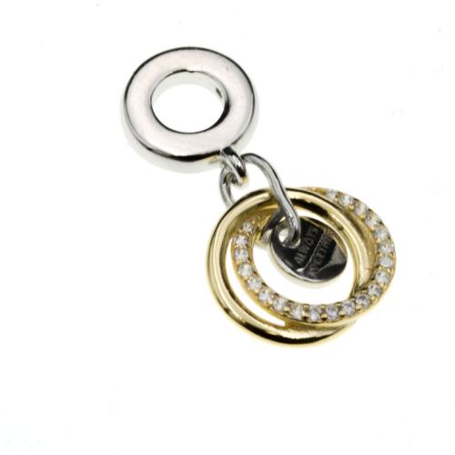Zawieszka srebrna do bransoletki beads kółka pozłacane SZ13259.jpg