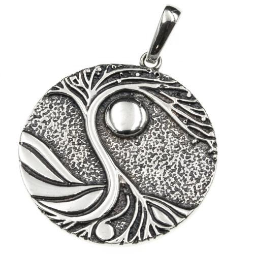 Zawieszka srebrna okrągła oksydowana elegancka oryginalna SZ13521.jpg