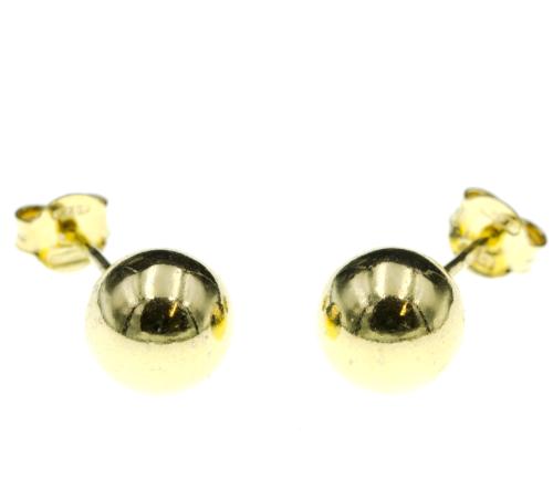 Kolczyki srebrne 925 pozłacane kulki 8mm SK14321.jpg