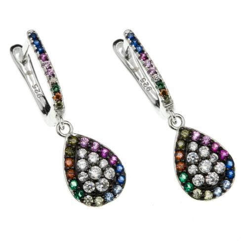Kolczyki srebrne 925 wiszące na angielskim zapięciu z kolorowymi cyrkoniami SK13618.jpg