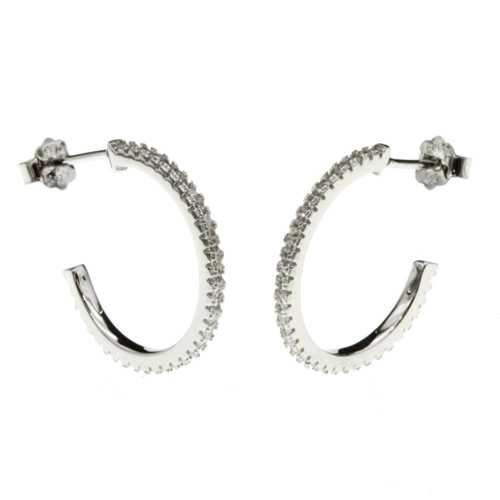 Kolczyki srebrne koła z cyrkoniami 1,5cm na sztyfcie SK13034