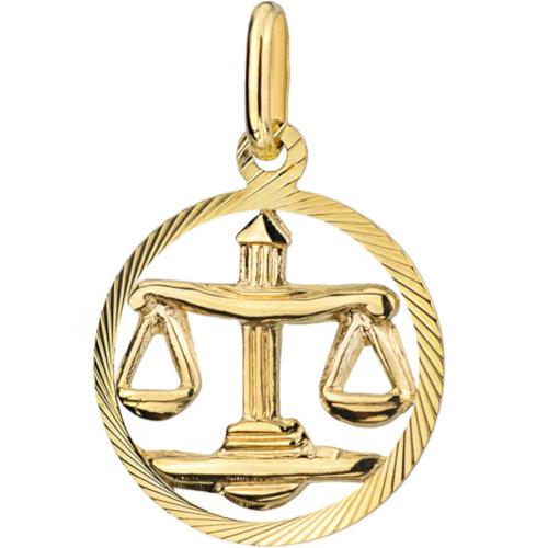Zawieszka złota 585 14 karat okrągła znak zodiaku waga ZZ14607.jpg