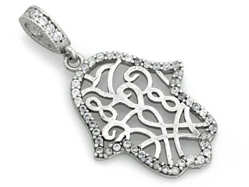 Zawieszka srebrna 925 ręka Fatimy z cyrkoniami SZ14440.jpg