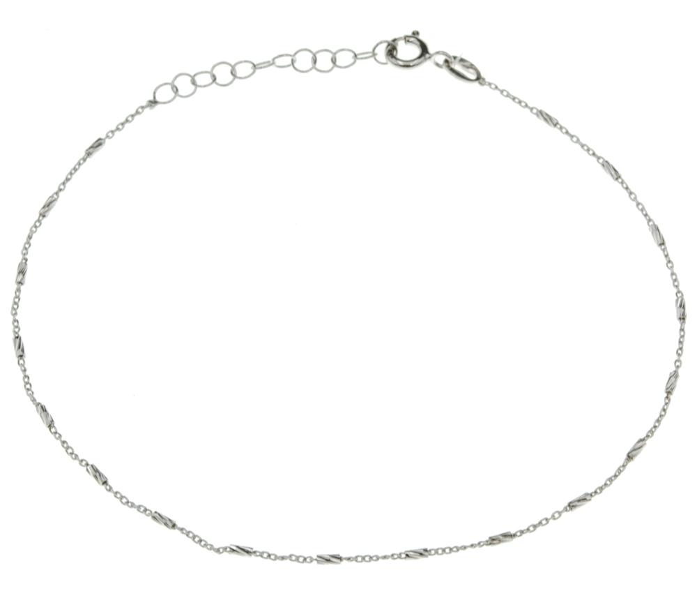 Bransoletka srebrna na nogę zdobiony łańcuszek SBN14294