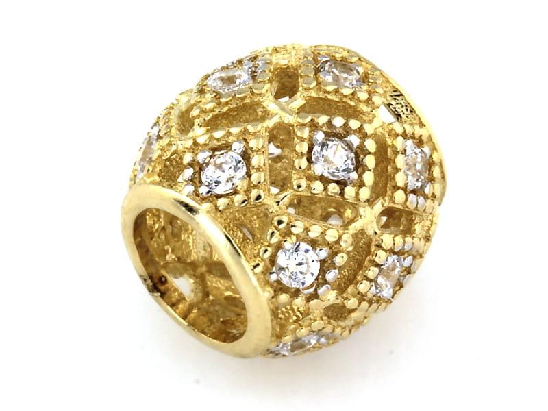 Zawieszka złota koralik beads do bransoletki ZZ15218