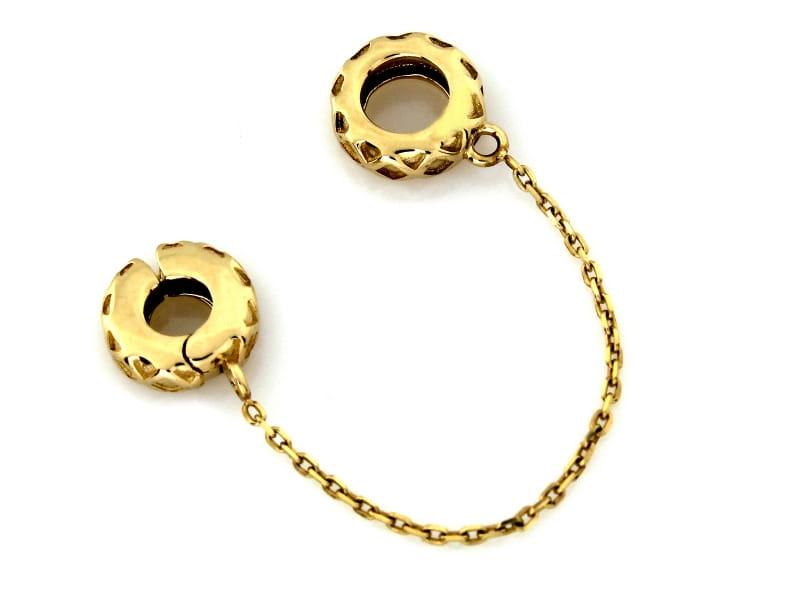 Zawieszka złota łańcuszek łącznik koralik beads do bransoletki ZZ15204