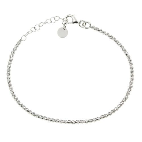 Bransoletka srebrna 925 kuleczki diamentowane SB10904.jpg