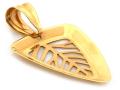 Zawieszka złota 585 14 karat liść wklęsła środek satynowany ZZ15458.1.jpg