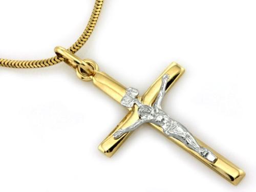 Zawieszka złota 585 14 karat krzyż krzyżyk z wizerunkiem ZZ15467.jpg