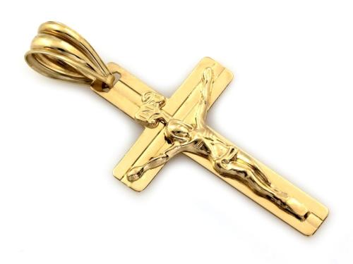 Zawieszka złota 585 14 karat krzyż krzyżyk z wizerunkiem ZZ15479.jpg