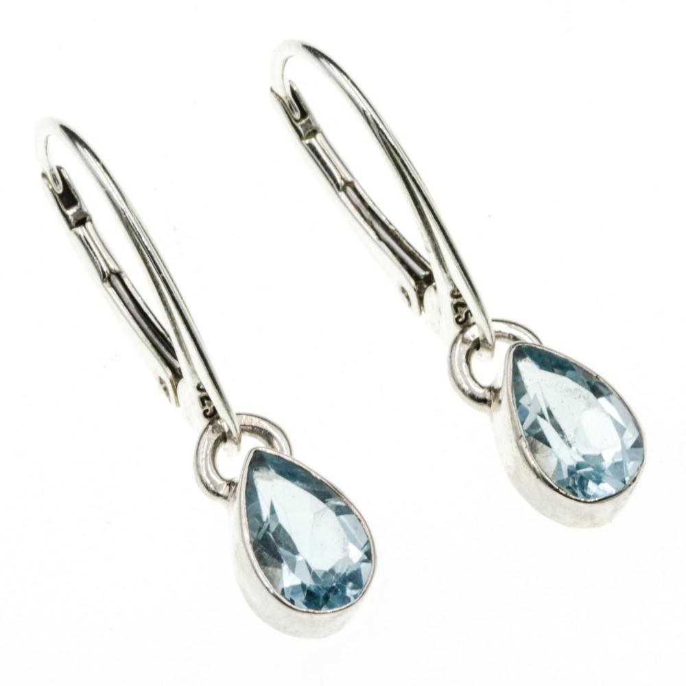 Kolczyki srebrne z topazem na angielskim zapięciu SK15714