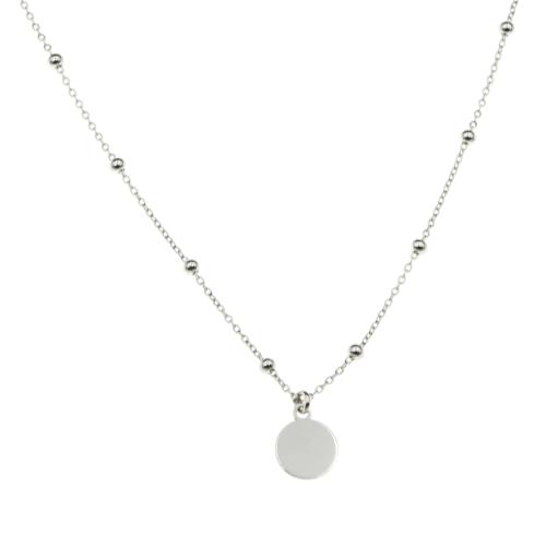 Naszyjnik srebrny 925 kulki diamentowane i kółeczko SN10893.jpg