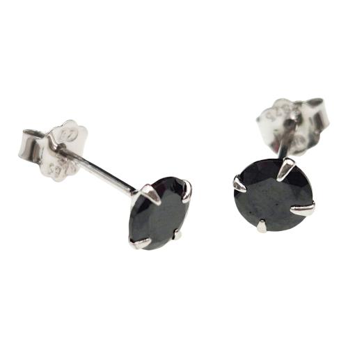 Kolczyki srebrne 925 na sztyftach czarne cyrkonie w łapkach 5mm SK16502.jpg