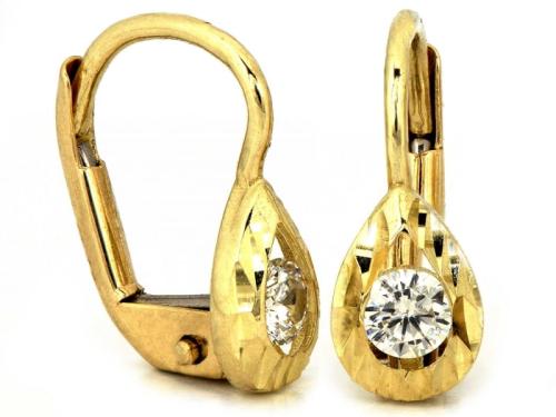 Kolczyki złote 375 9 karat na angielskich zapięciach łezki z białymi cyrkoniami diamentowane NZK16627.jpg