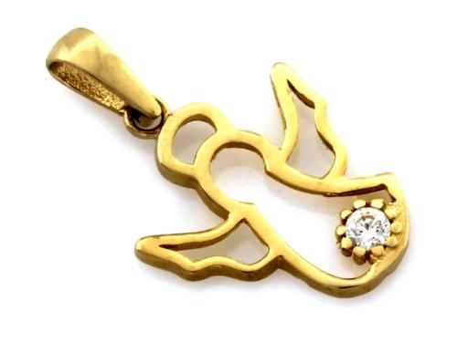 Zawieszka złota 375 9 karat aniołek anioł z cyrkonią NZZ16651.jpg