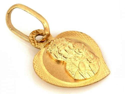 Zawieszka złota 375 9 karat medalik Matka Boska serce NZZ16650.jpg