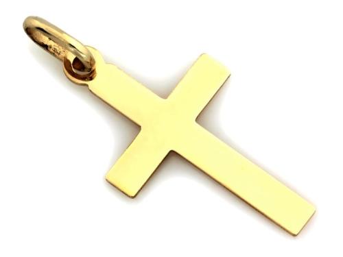 Zawieszka złota 375 9 karat krzyżyk  krzyż gładki blaszka NZZ16653.jpg