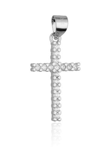 Zawieszka srebrna 925 krzyż krzyżyk z cyrkoniami SZ16529.jpg