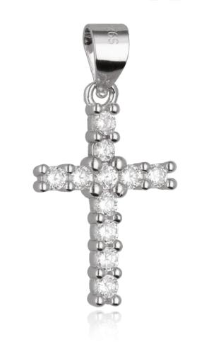 Zawieszka srebrna 925 krzyż krzyżyk z cyrkoniami SZ16534.jpg