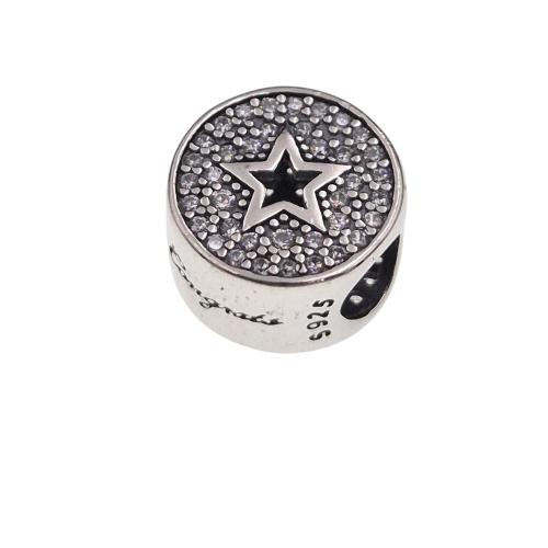 Zawieszka srebrna 925 beads okrągła z gwiazdką SZ16067.jpg