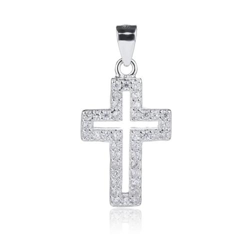 Zawieszka srebrna 925 krzyż krzyżyk z cyrkoniami SZ17143.jpg
