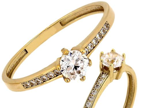 Pierścionek złoty 585 14 karat z cyrkonią i bocznymi oczkami na zaręczyny ZP17348.jpg