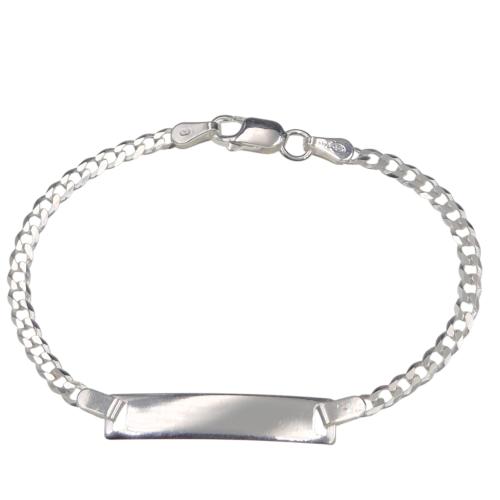 Bransoletka srebrna 925 z blaszką pod grawer pancerka dziecięca 2,8mm SB17072.jpg
