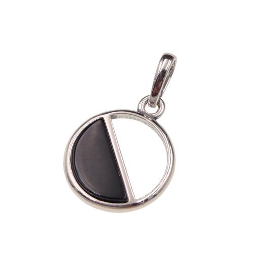 Zawieszka srebrna 925 na połowie z czarnym kamieniem SZ17145.jpg
