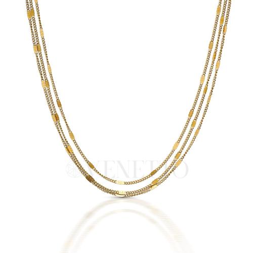 Naszyjnik stal szlachetna potrójny z blaszkami LN16712.jpg