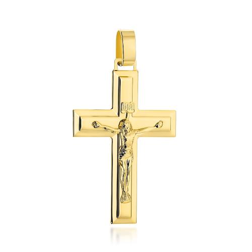Zawieszka złota 585 14 karat krzyż duży z wizerunkiem ZZ17682.jpg