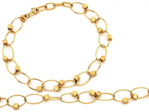 Bransoletka złota 585 14 karat elementowa owalna z ozdobnymi kwadracikami ZB18144.jpg