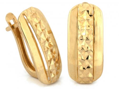 Kolczyki złote 585 14 karat angielskie zapięcie blaszki diamentowane ZK18111.jpg