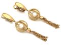 Kolczyki złote 585 14 karat angielskie zapięcie wiszące z perełkami i frędzlami ZK18102.jpg