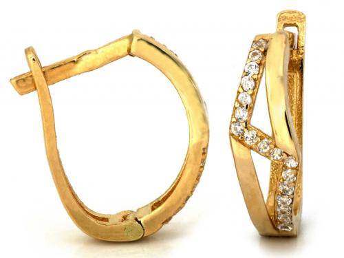 Kolczyki złote 585 14 karat angielskie zapięcie z cyrkoniami ZK18241.1.jpg
