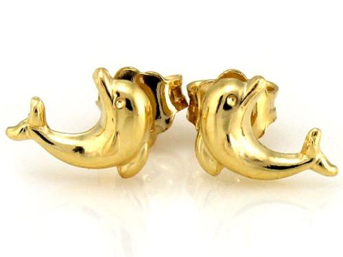 Kolczyki złote 585 14 karat delfinki na sztyfcie ZK18118.jpg
