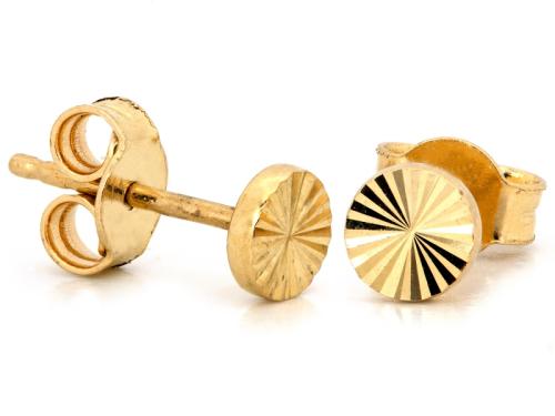 Kolczyki złote 585 14 karat na sztyfcie blaszki okrągłe diamentowane małe ZK18134.jpg