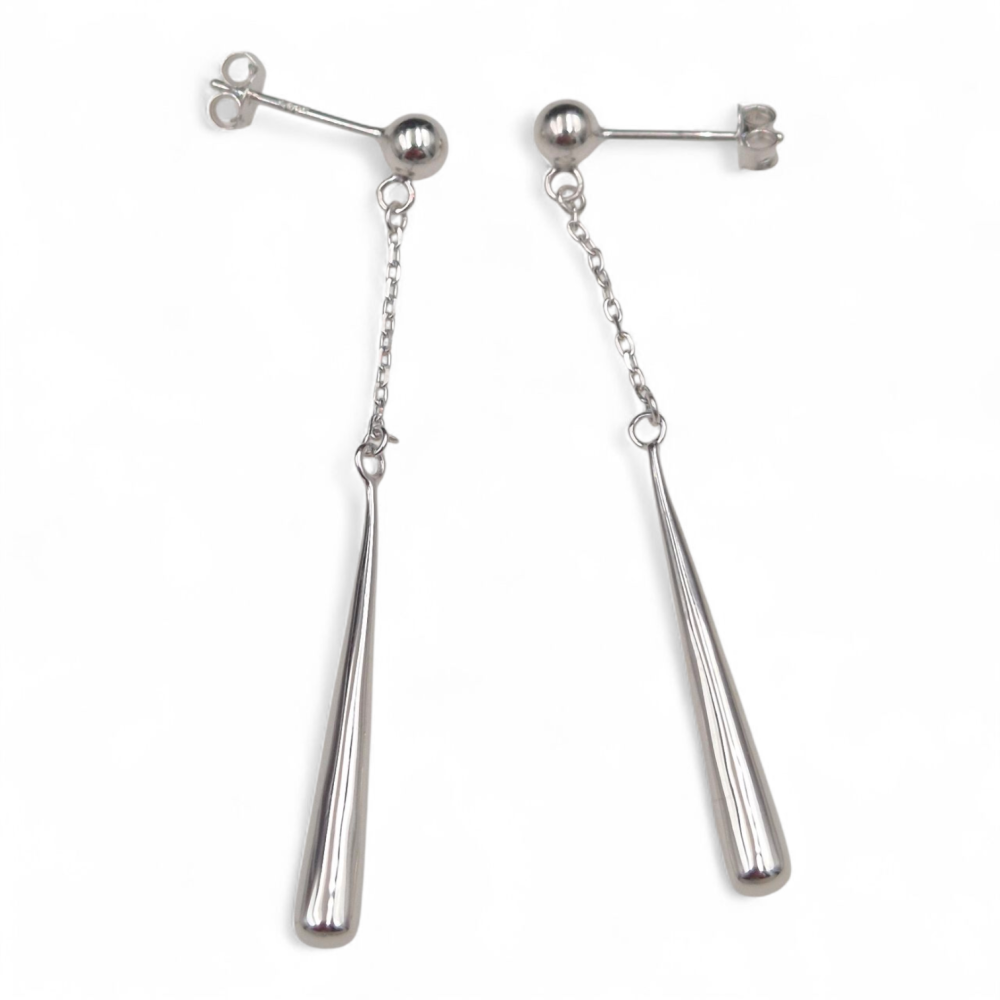 Kolczyki srebrne wiszące pałeczki na sztyfcie SK18287